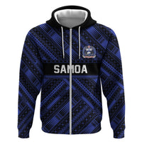 Toa Samoa 40th Anniversary Zip Hoodie Royal Blue Tribal LT9 Zip Hoodie Blue - Polynesian Pride