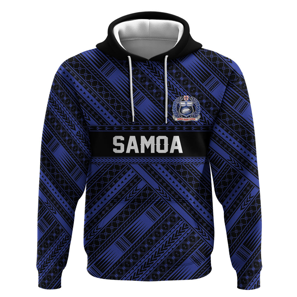 Toa Samoa 40th Anniversary Zip Hoodie Royal Blue Tribal LT9 Pullover Hoodie Blue - Polynesian Pride