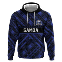 Toa Samoa 40th Anniversary Zip Hoodie Royal Blue Tribal LT9 Pullover Hoodie Blue - Polynesian Pride