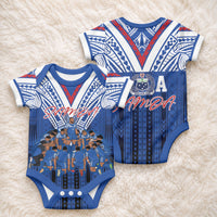 Toa Samoa Siva Tau Baby Onesie Royal Blue Chevron Geometric Heritage LT9 - Polynesian Pride