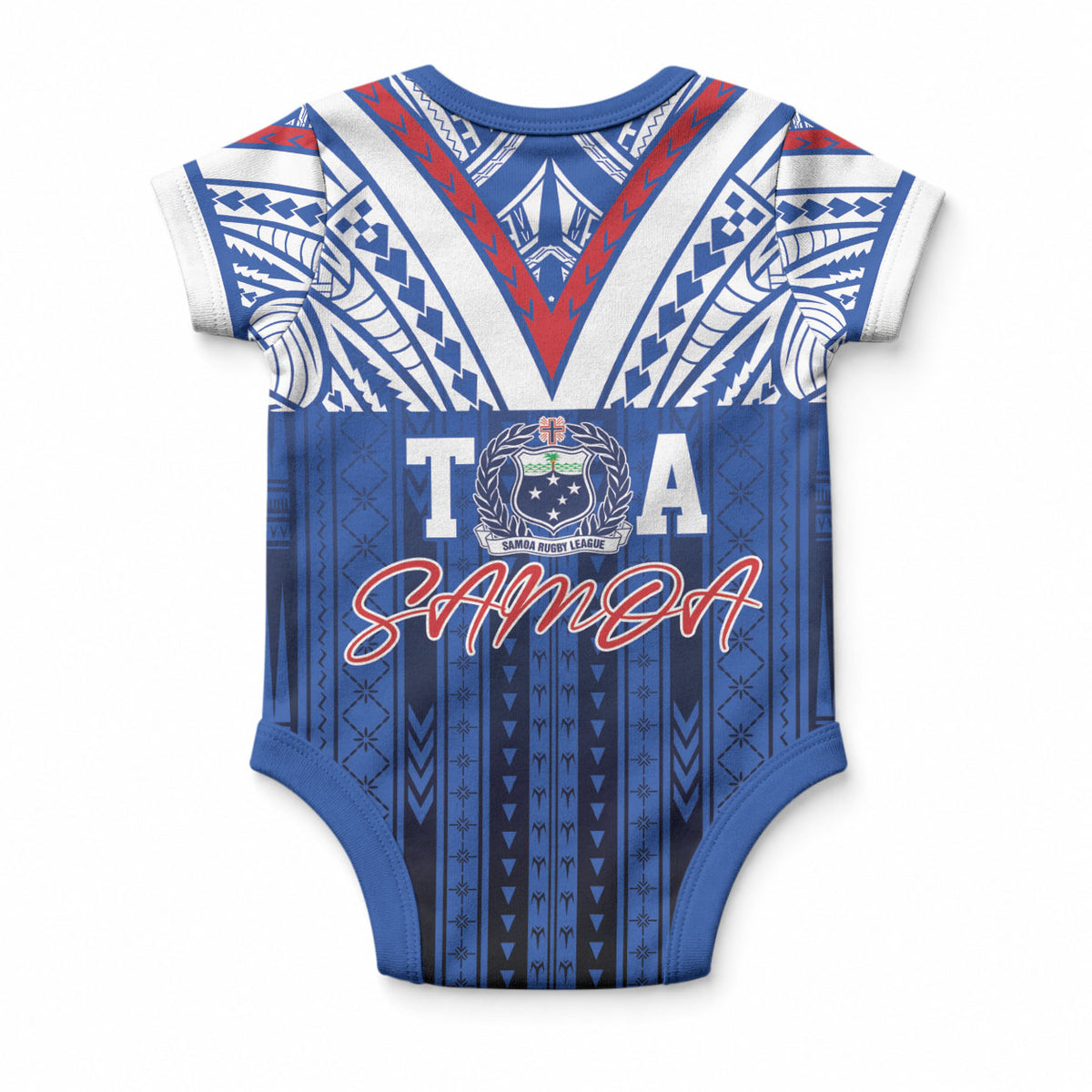 Toa Samoa Siva Tau Baby Onesie Royal Blue Chevron Geometric Heritage LT9 - Polynesian Pride