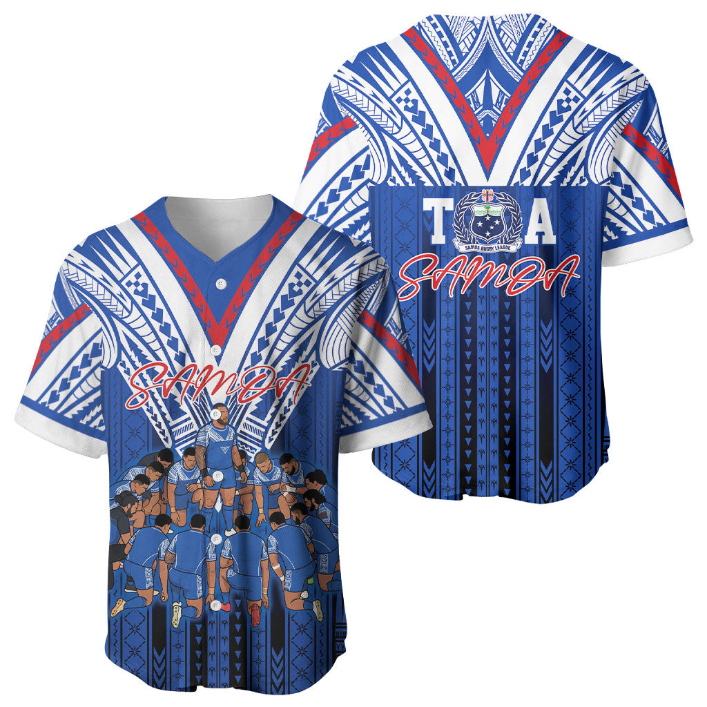 Toa Samoa Siva Tau Baseball Jersey Royal Blue Chevron Geometric Heritage LT9 - Polynesian Pride