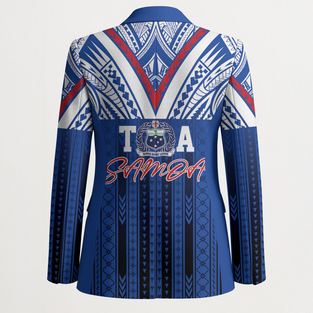 Toa Samoa Siva Tau Blazer Royal Blue Chevron Geometric Heritage LT9 - Polynesian Pride