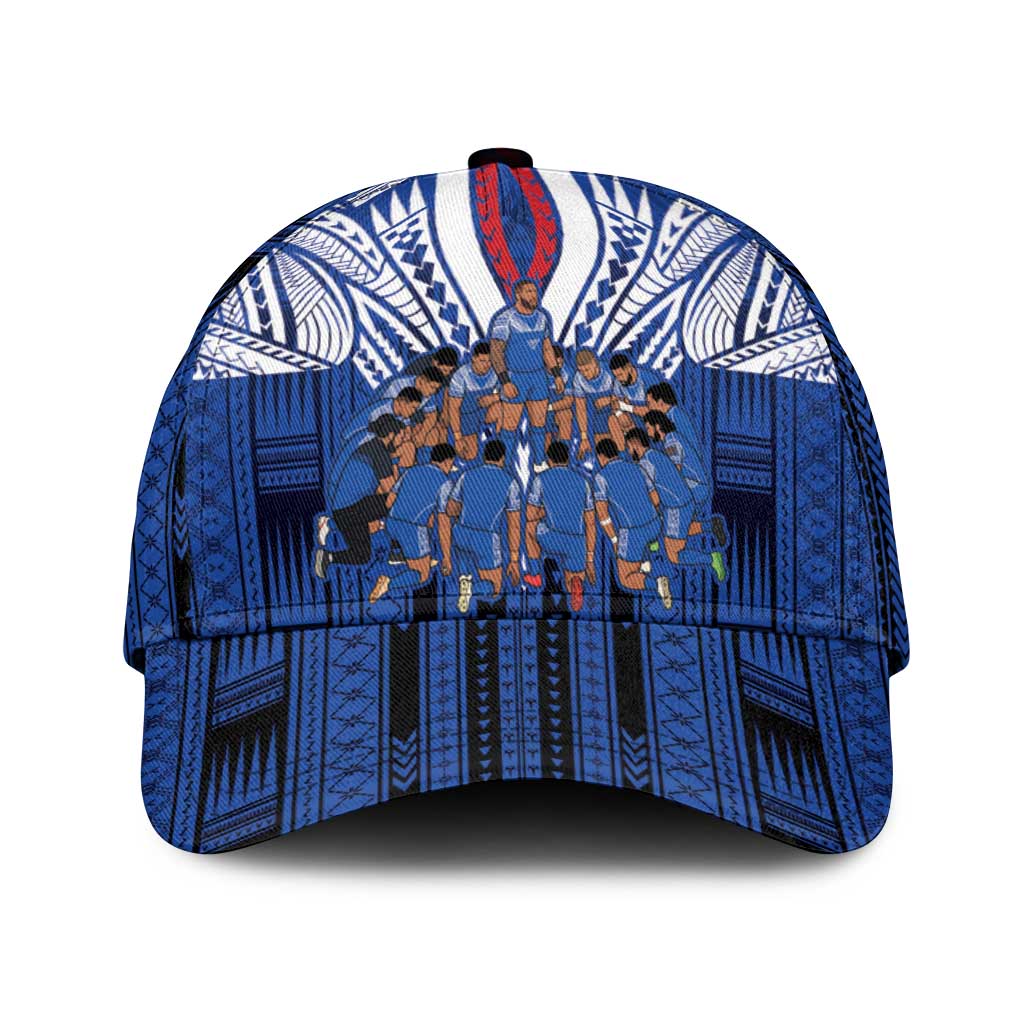 Toa Samoa Siva Tau Classic Cap Royal Blue Chevron Geometric Heritage LT9 Universal Fit Blue - Polynesian Pride