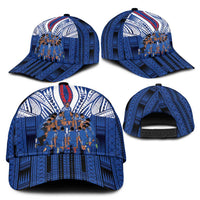 Toa Samoa Siva Tau Classic Cap Royal Blue Chevron Geometric Heritage LT9 - Polynesian Pride