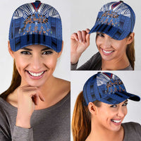 Toa Samoa Siva Tau Classic Cap Royal Blue Chevron Geometric Heritage LT9 - Polynesian Pride