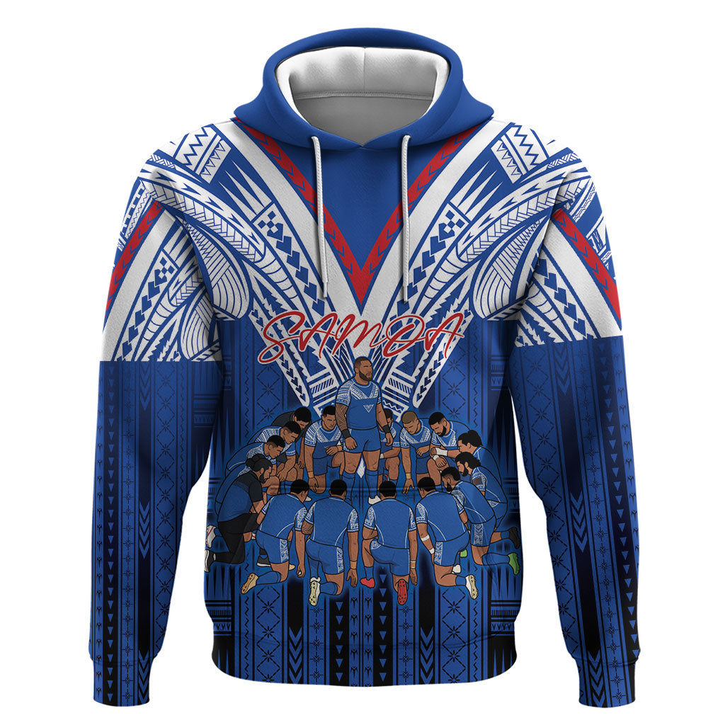 Toa Samoa Siva Tau Zip Hoodie Royal Blue Chevron Geometric Heritage LT9 Pullover Hoodie Blue - Polynesian Pride