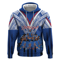 Toa Samoa Siva Tau Zip Hoodie Royal Blue Chevron Geometric Heritage LT9 Pullover Hoodie Blue - Polynesian Pride