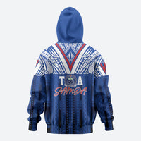 Toa Samoa Siva Tau Zip Hoodie Royal Blue Chevron Geometric Heritage LT9 - Polynesian Pride