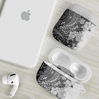 Polynesia AirPods Case Hibiscus Hawaiian Tribal Tattoo Retro Gray - Polynesian Pride