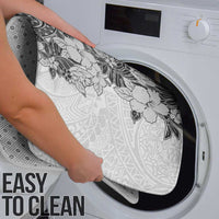 Polynesia Bathroom Set Hibiscus Hawaiian Tribal Tattoo Retro Gray - Polynesian Pride