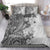 Polynesia Bedding Set Hibiscus and Hawaiian Tribal Tattoo Retro Style Gray Color LT9 - Polynesian Pride