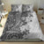 Polynesia Bedding Set Hibiscus and Hawaiian Tribal Tattoo Retro Style Gray Color LT9 - Polynesian Pride