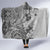 Polynesia Hooded Blanket Hibiscus and Hawaiian Tribal Tattoo Retro Style Gray Color LT9 - Polynesian Pride