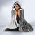 Polynesia Hooded Blanket Hibiscus and Hawaiian Tribal Tattoo Retro Style Gray Color LT9 - Polynesian Pride