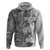 Polynesia Hoodie Hibiscus and Hawaiian Tribal Tattoo Retro Style Gray Color LT9 Gray - Polynesian Pride