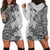 Polynesia Hoodie Dress Hibiscus and Hawaiian Tribal Tattoo Retro Style Gray Color LT9 - Polynesian Pride