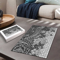 Polynesia Puzzle Hibiscus Hawaiian Tribal Tattoo Retro Gray - Polynesian Pride