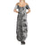 Polynesia Summer Maxi Dress Hibiscus and Hawaiian Tribal Tattoo Retro Style Gray Color LT9 - Polynesian Pride