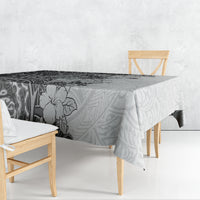 Polynesia Tablecloth Hibiscus and Hawaiian Tribal Tattoo Retro Style Gray Color LT9 - Polynesian Pride