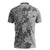 Polynesia Zipper Polo Shirt Hibiscus Hawaiian Tribal Tattoo Retro Gray - Polynesian Pride