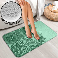 Polynesia Bathroom Set Hibiscus Hawaiian Tribal Tattoo Retro Green - Polynesian Pride