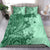 Polynesia Bedding Set Hibiscus and Hawaiian Tribal Tattoo Retro Style Green Color LT9 - Polynesian Pride