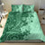 Polynesia Bedding Set Hibiscus and Hawaiian Tribal Tattoo Retro Style Green Color LT9 - Polynesian Pride