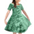 Polynesia Family Matching Tank Maxi Dress and Hawaiian Shirt Hibiscus and Hawaiian Tribal Tattoo Retro Style Green Color LT9 Daughter's Dress Green - Polynesian Pride