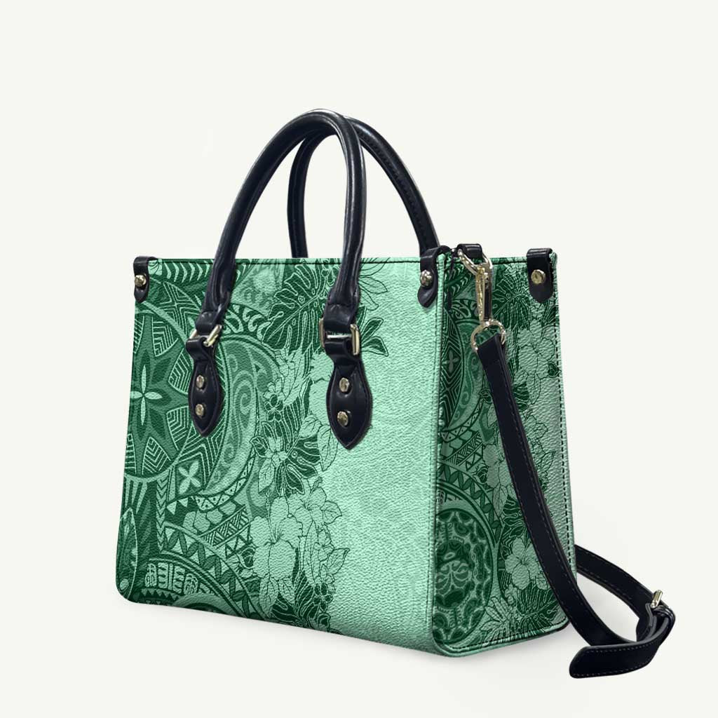 Polynesia Leather Bag Hibiscus Hawaiian Tribal Tattoo Retro Green - Polynesian Pride