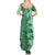 Polynesia Summer Maxi Dress Hibiscus and Hawaiian Tribal Tattoo Retro Style Green Color LT9 - Polynesian Pride