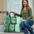 Polynesia Travel Bag Hibiscus Hawaiian Tribal Tattoo Retro Green - Polynesian Pride