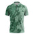 Polynesia Zipper Polo Shirt Hibiscus Hawaiian Tribal Tattoo Retro Green - Polynesian Pride