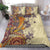 Polynesia Bedding Set Hibiscus and Hawaiian Tribal Tattoo Retro Style Tan Color LT9 - Polynesian Pride