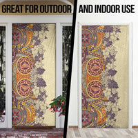 Polynesia Door Cover Hibiscus Hawaiian Tribal Tattoo Retro Tan - Polynesian Pride