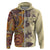 Polynesia Hoodie Hibiscus and Hawaiian Tribal Tattoo Retro Style Tan Color LT9 - Polynesian Pride