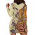 Polynesia Hoodie Dress Hibiscus and Hawaiian Tribal Tattoo Retro Style Tan Color LT9 - Polynesian Pride