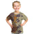 Polynesia Kid T Shirt Hibiscus and Hawaiian Tribal Tattoo Retro Style Tan Color LT9 Tan - Polynesian Pride