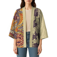 Polynesia Kimono Hibiscus Hawaiian Tribal Tattoo Retro Tan - Polynesian Pride