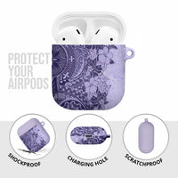 Polynesia AirPods Case Hibiscus Hawaiian Tribal Tattoo Retro Violet - Polynesian Pride