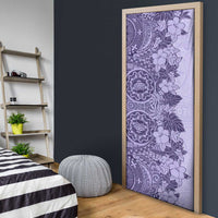 Polynesia Door Cover Hibiscus Hawaiian Tribal Tattoo Retro Violet - Polynesian Pride
