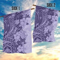 Polynesia Garden Flag Hibiscus and Hawaiian Tribal Tattoo Retro Style Violet Color LT9 - Polynesian Pride