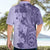 Polynesia Hawaiian Shirt Hibiscus and Hawaiian Tribal Tattoo Retro Style Violet Color LT9 - Polynesian Pride