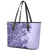 Polynesia Leather Tote Bag Hibiscus and Hawaiian Tribal Tattoo Retro Style Violet Color LT9 - Polynesian Pride