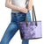 Polynesia Leather Tote Bag Hibiscus and Hawaiian Tribal Tattoo Retro Style Violet Color LT9 - Polynesian Pride