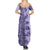 Polynesia Summer Maxi Dress Hibiscus and Hawaiian Tribal Tattoo Retro Style Violet Color LT9 - Polynesian Pride