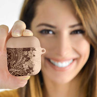 Polynesia AirPods Case Hibiscus Hawaiian Tribal Tattoo Retro Pink Pastel - Polynesian Pride