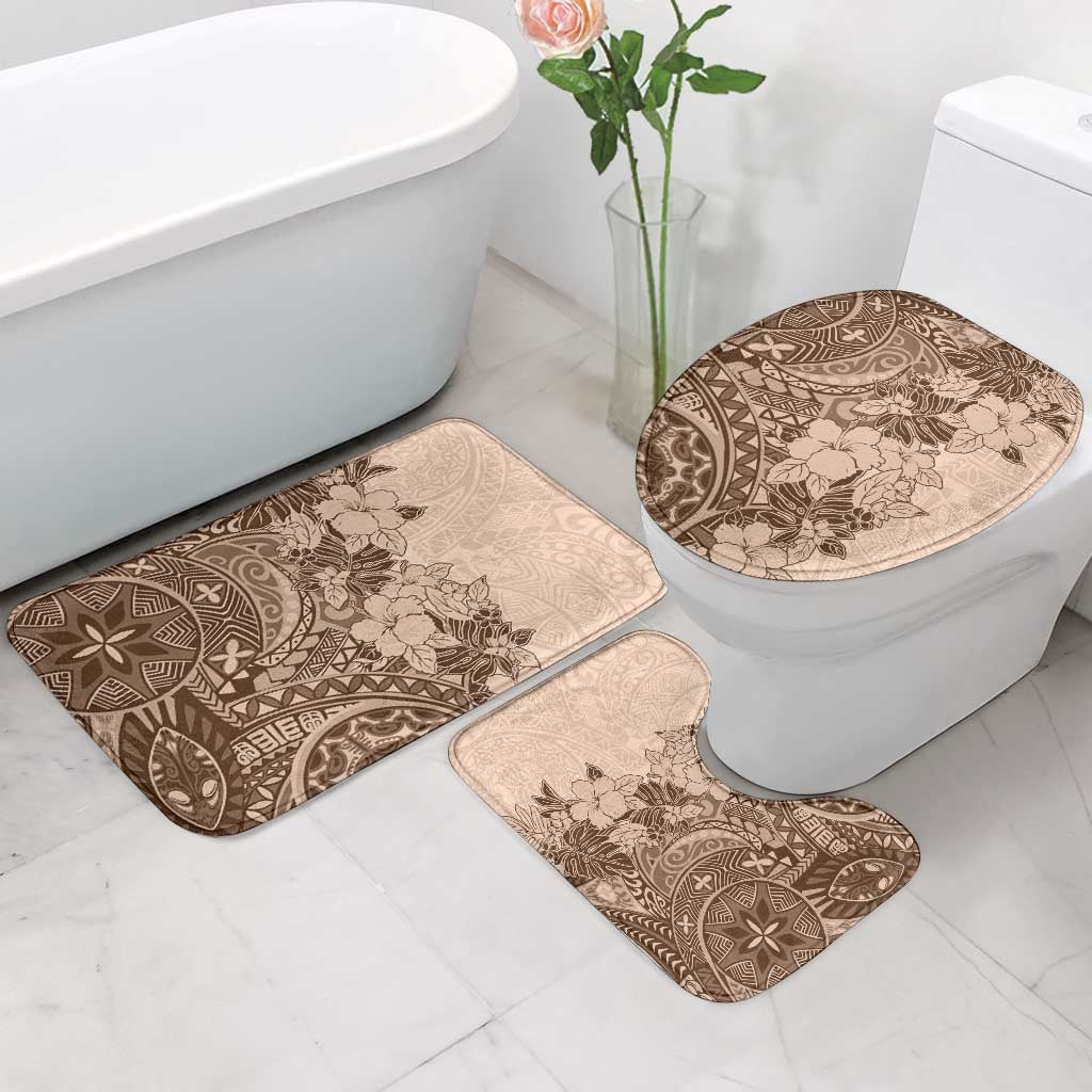 Polynesia Bathroom Set Hibiscus Hawaiian Tribal Tattoo Retro Pink Pastel - Polynesian Pride