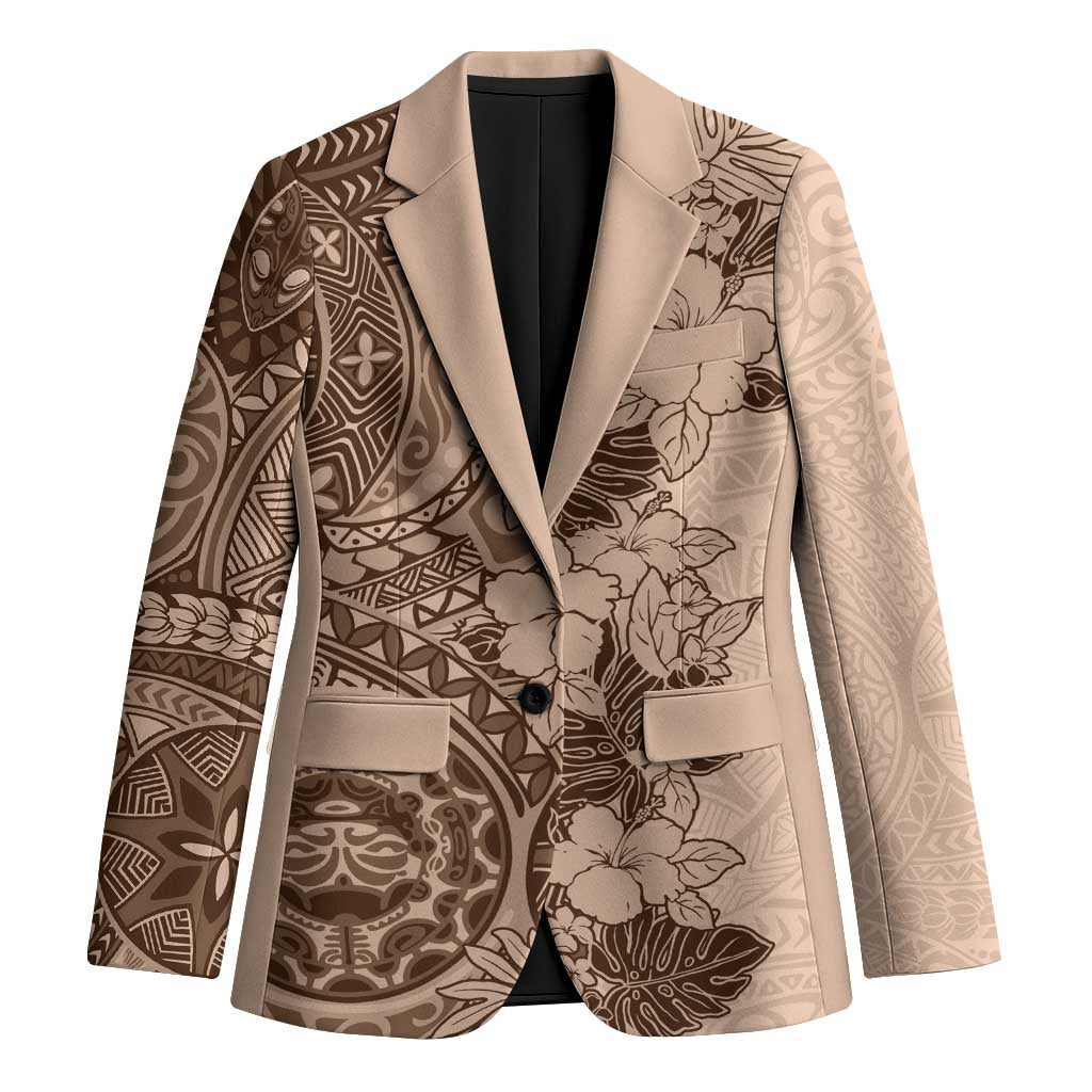 Polynesia Blazer Hibiscus Hawaiian Tribal Tattoo Retro Pink Pastel - Polynesian Pride