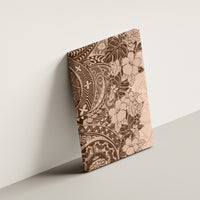 Polynesia Canvas Wall Art Hibiscus and Hawaiian Tribal Tattoo Retro Style Pink Pastel LT9